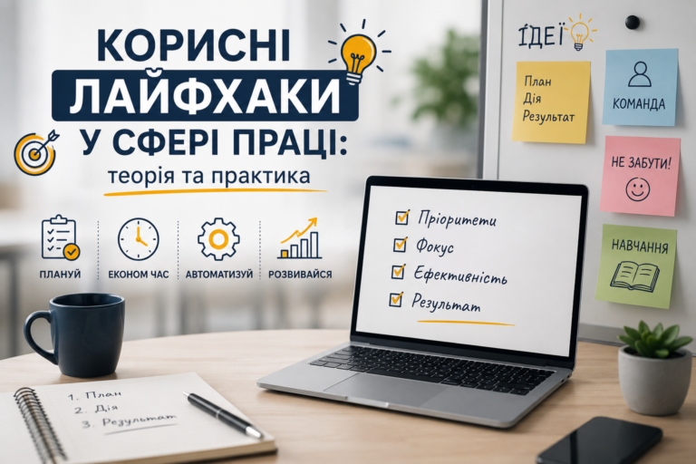 Вебінар: «Корисні лайфхаки у сфері праці: теорія та практика»